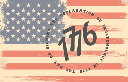 vector illustration in retro style for the feast days of Americas independence grunge effectのイラスト素材