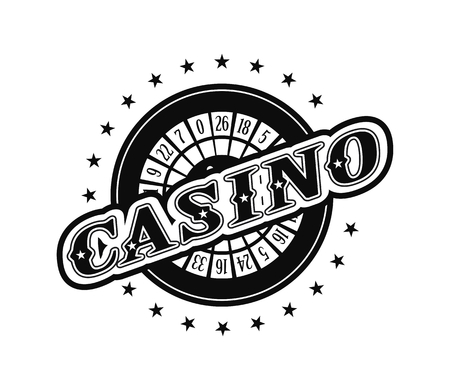 vector black and white emblem of the casino oelements of winning and luckのイラスト素材
