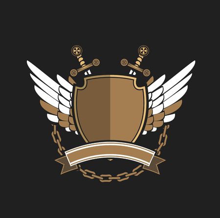 Vector illustration of heraldic coat of arms symbology with additional space for your Insigniaのイラスト素材