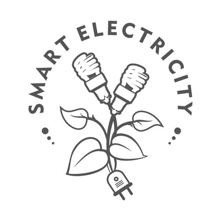 Vector illustration of a template for a business or company sign on environmental issues, green energy in two colors black and whiteのイラスト素材