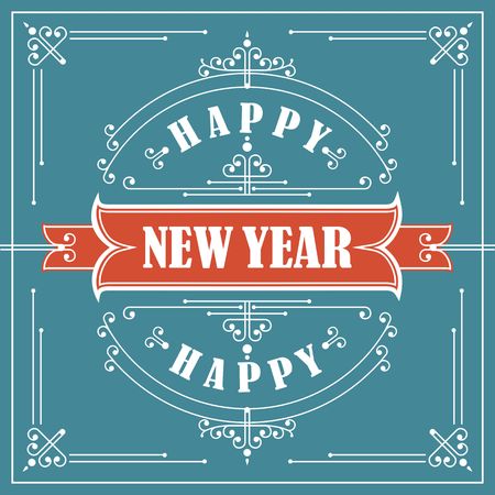 Vintage Christmas card festive frame with the words Merry Christmasのイラスト素材