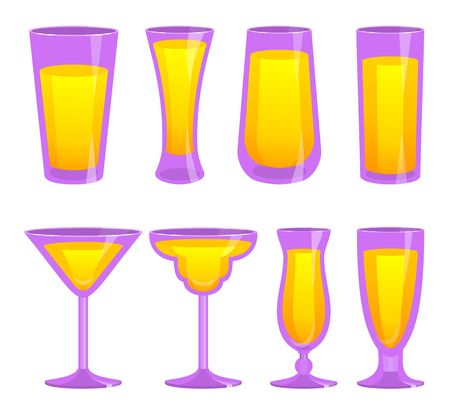 set of glass cupsのイラスト素材