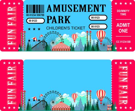 Ticket for the performance and event for the magical show carnival circus amusement parkのイラスト素材
