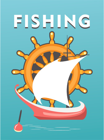 Vector illustration sailfish fishing on a vintage poster sea theme travelのイラスト素材