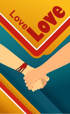 Vector illustration of handshake of two business people, friends, brothers symbol of trust cooperation and friendship.のイラスト素材