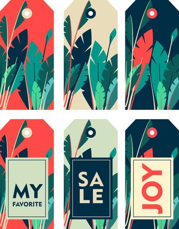 A Vector illustration set of tags, price tags for sales, purchases and stores, template for typography.のイラスト素材