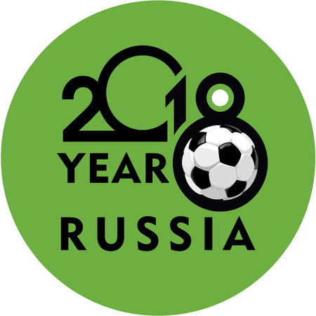 vector illustration of the year of the football match in Russiaのイラスト素材