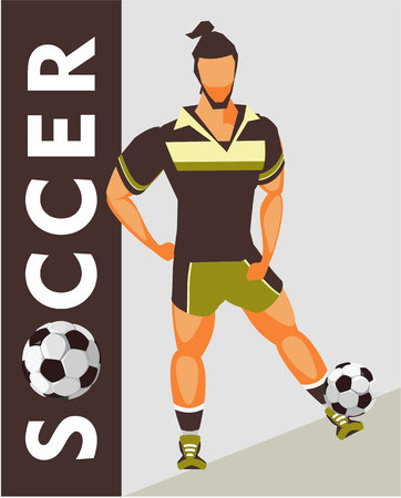 Soccer player posterのイラスト素材