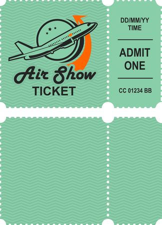 Vector illustration of a ticket countermark to visit an aviation festival festival show with a detachable couponのイラスト素材