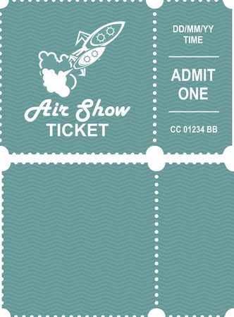 Vector illustration of a ticket countermark to visit an aviation festival festival show with a detachable couponのイラスト素材