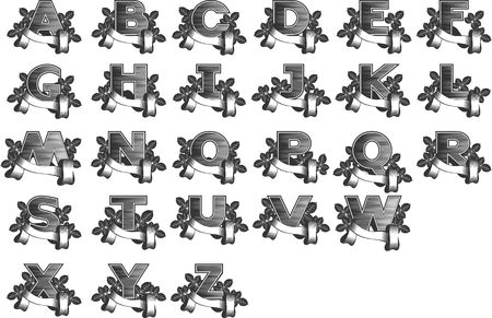 Set of letters Alphabet Steampunkのイラスト素材