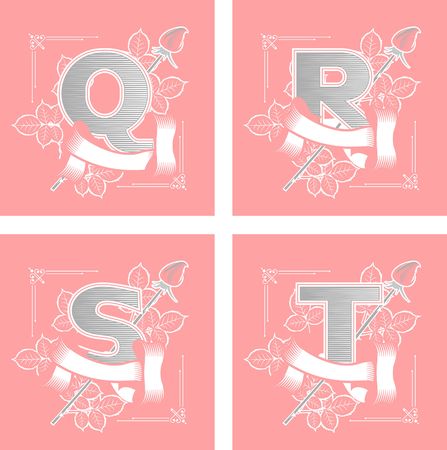 letters alphabet flowerのイラスト素材