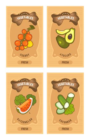 vegetables card setのイラスト素材