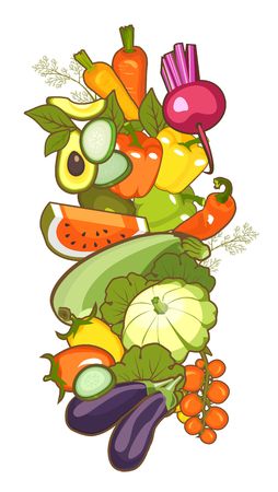 set of ripe vegetablesのイラスト素材
