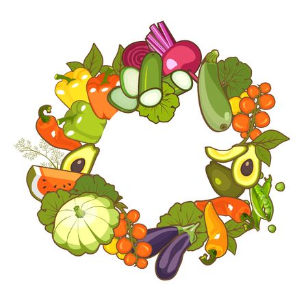 collection of ripe vegetablesのイラスト素材