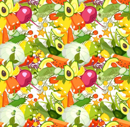 Vegetables seamless patternのイラスト素材