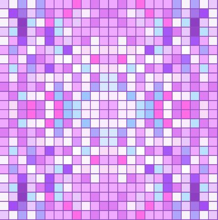 Abstract vector seamless pattern, from squares randomly colored in pink and blue, mosaicのイラスト素材