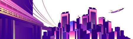 abstract buildings bannerのイラスト素材