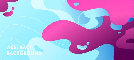 Vector decorative abstract background, in trendy style, spots of various fantastic shapes, horizontal bannerのイラスト素材