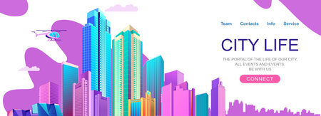 Conceptual horizontal banner homepage templateのイラスト素材