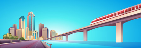 City street buildings, skyline view, white real estate background, district concept horizontal banner , flat vector illustrationのイラスト素材