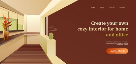 interior apartment concept banner for a home pageのイラスト素材