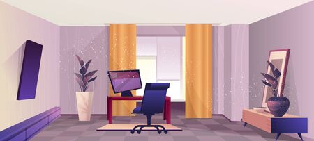 interior room of the home officeのイラスト素材