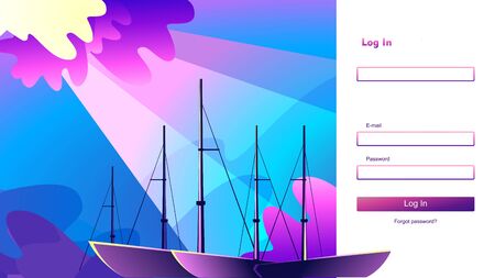 login form vector abstract sea landscape websiteのイラスト素材