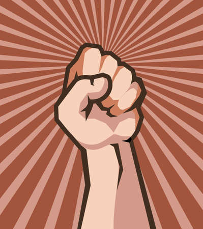 human hand in fist protestのイラスト素材