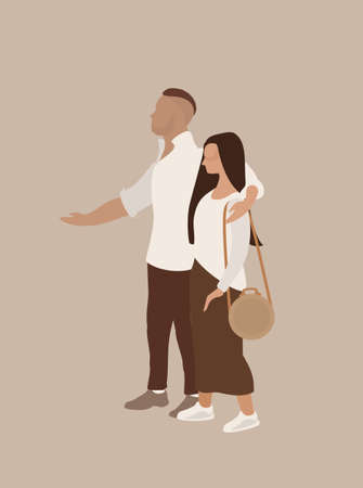 Couple in love card verticalのイラスト素材