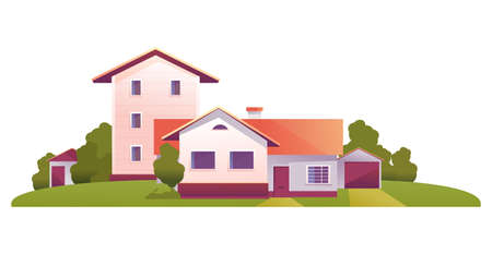 rural house among the treesのイラスト素材