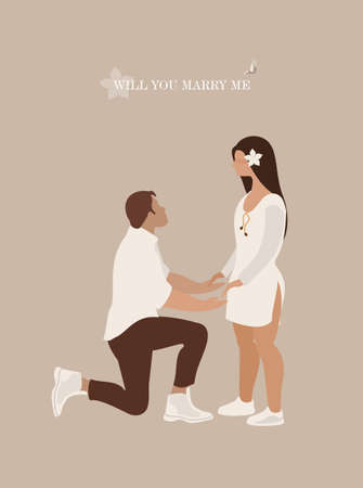 Couple in love card verticalのイラスト素材