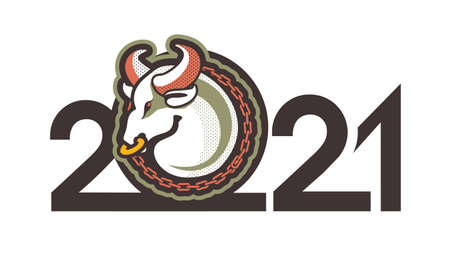 2021 symbol of the year bullのイラスト素材