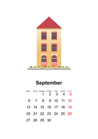 vertical wall calendar page for month 2021のイラスト素材