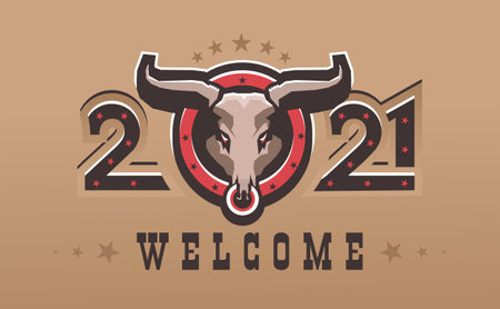 2021 symbol of the year bullのイラスト素材