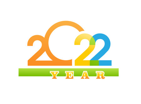 2022 digit of the year vectorのイラスト素材