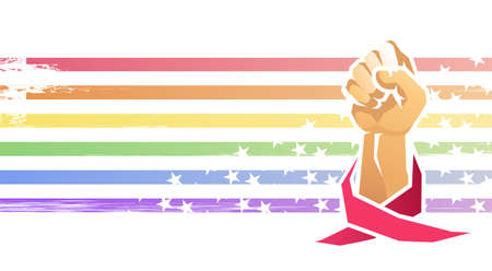 open hands rainbow color conceptのイラスト素材