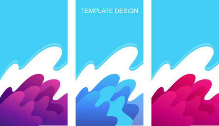 abstract vertical poster waves minimalismのイラスト素材