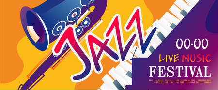 music festival jazz advertising posterのイラスト素材