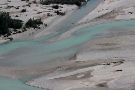 close look on tagliamento river italyの写真素材