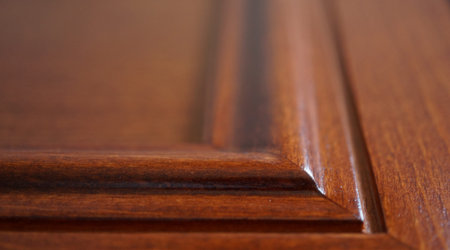detail of solid wood furniture without people backgroundの写真素材