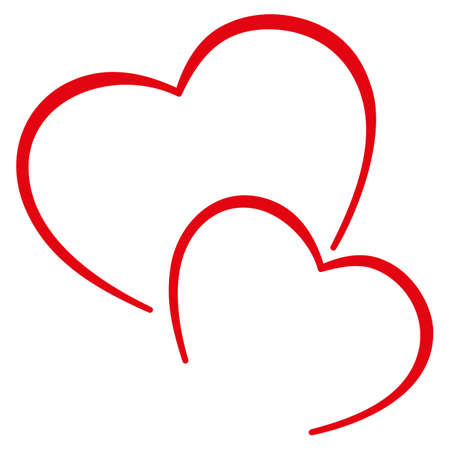 Vintage vector heart icons on a white background. love symbol isolated object valentine graphicのイラスト素材