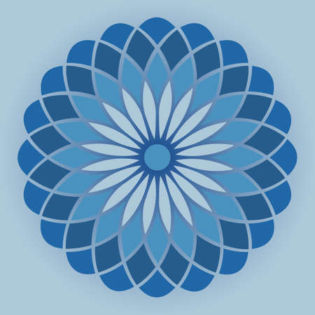 flower, gradient isolated on white background, radial design element.のイラスト素材