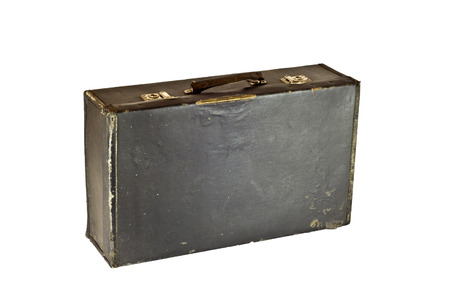 Old suitcase on a white background の写真素材