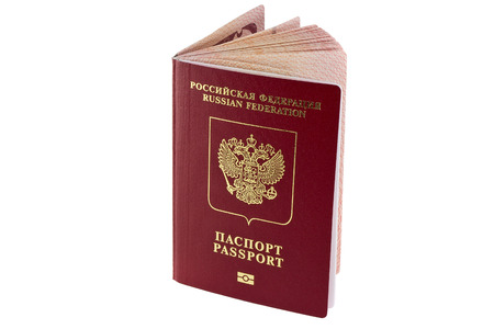 New russian biometric passport for foreign countries, isolated の写真素材