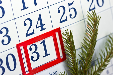 Toggle wall calendar 2014. December 31 - the last day of the yearの写真素材