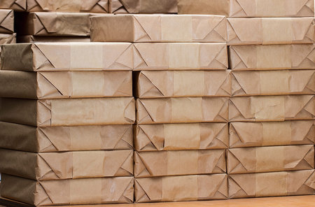 Packing books for mailingの写真素材