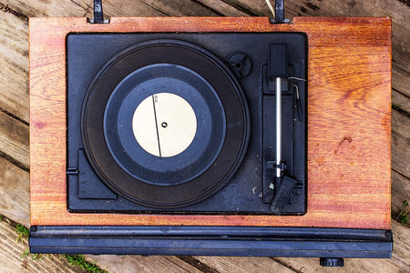 top view of a vintage turn table