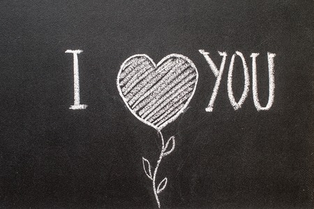 I Love You written on chalkboard. celebration conceptの写真素材