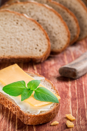 Butter and bread for breakfast.の写真素材